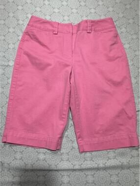 Talbots Pink Stretch Cotton Blend Bermuda Shorts Petite Size 2